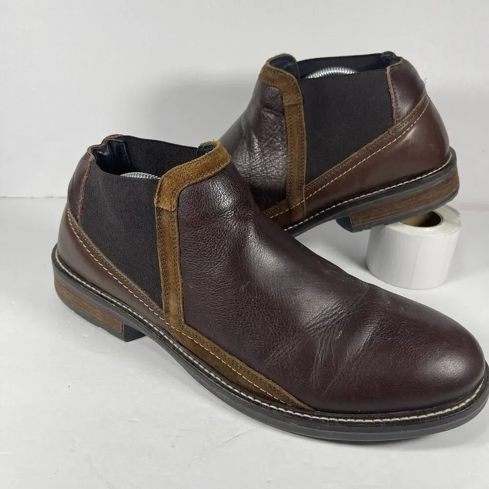 Naot Men's Leather Slip-On Chelsea Boots - Brown - Size EU 45 / US 12